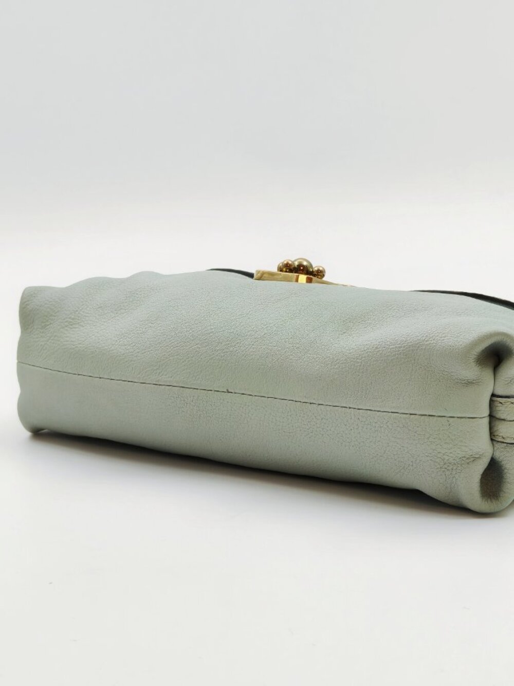 Chloé Elsie Mint Green Leather Shoulder Bag Gold Turn Lock - Picture 7 of 13